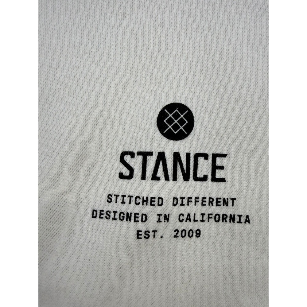 Stance Hoodie Unisex Medium Pullover Cream Heavyweight Streetwear Leisurewear - Picture 4 of 7